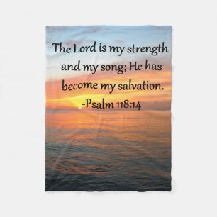 SPIRITUAL PSALM 118:14 SUNRISE PHOTO DESIGN FLEECE BLANKET