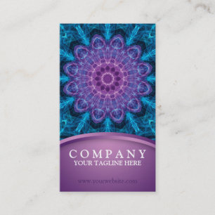 Spiritual purple flower, sea of blue business card