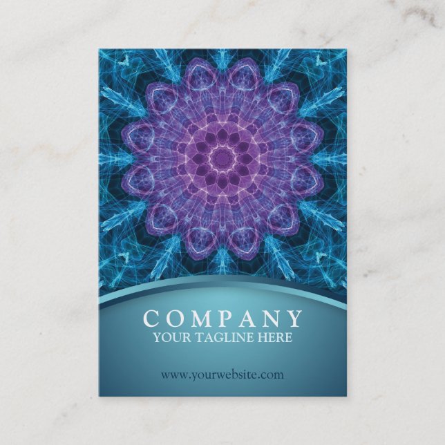 Spiritual purple flower, sea of blue - chubby business card (Front)