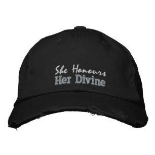 Spiritual Quote For Her Pink Rustic Black Embroidered Hat