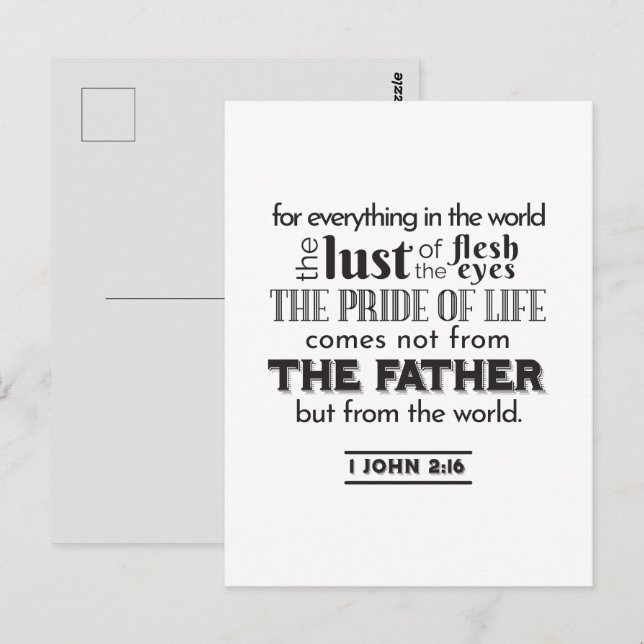 Spiritual Reflection Art - 1 John 2:16  Postcard (Front/Back)