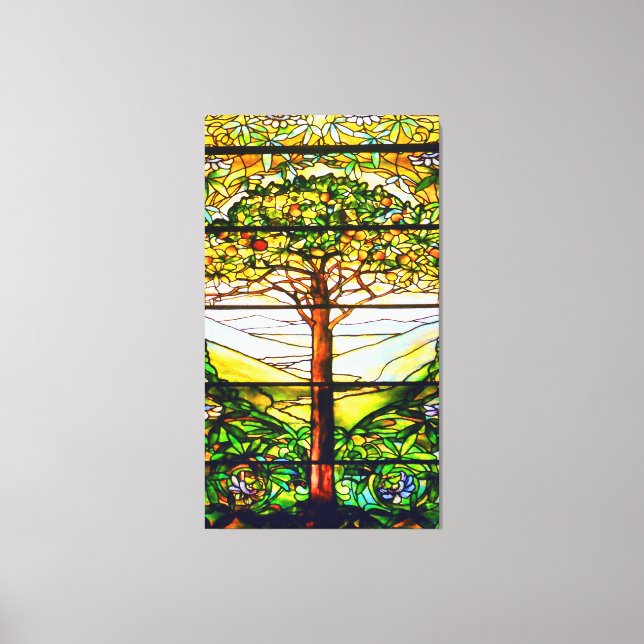 Spiritual Scenic Landscape Tiffany Window Canvas Print (Front)