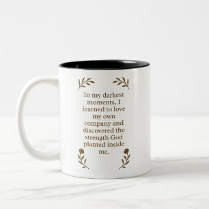 Spiritual Strength Christian Motivational Two-Tone Coffee Mug