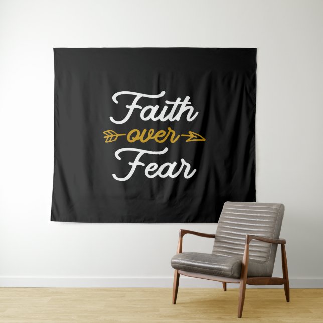 Spiritual Strength Faith Over Fear Tapestry (In Situ (Horizontal))