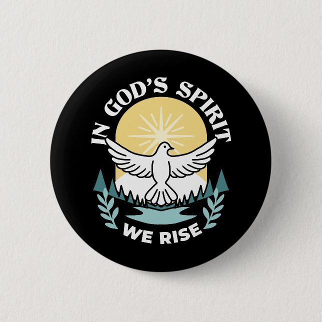 Spiritual Strength in God – Uplifting Christian 2 Inch Round Button (Front)
