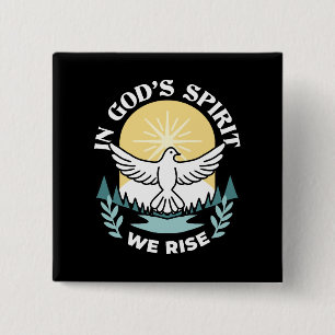 Spiritual Strength in God – Uplifting Christian 2 Inch Square Button