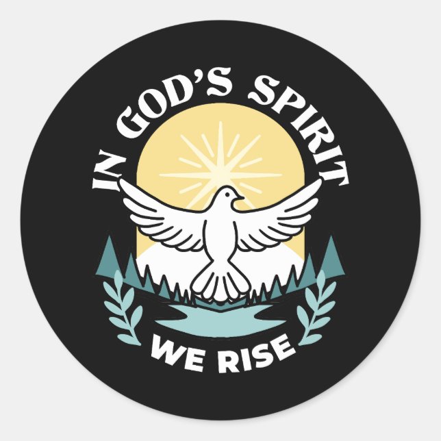 Spiritual Strength in God – Uplifting Christian Classic Round Sticker (Front)