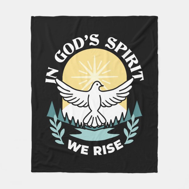 Spiritual Strength in God – Uplifting Christian Fleece Blanket (Front)