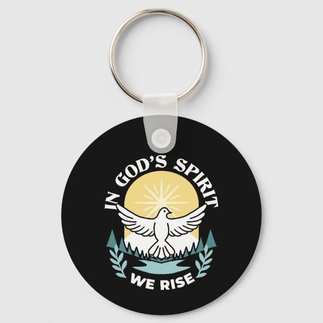 Spiritual Strength in God – Uplifting Christian Keychain (Front)