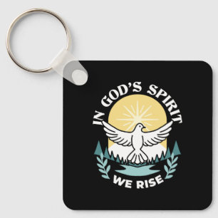 Spiritual Strength in God – Uplifting Christian Keychain