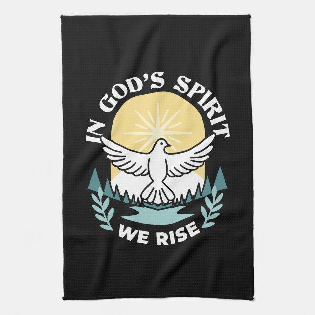 Spiritual Strength in God – Uplifting Christian Kitchen Towel (Vertical)