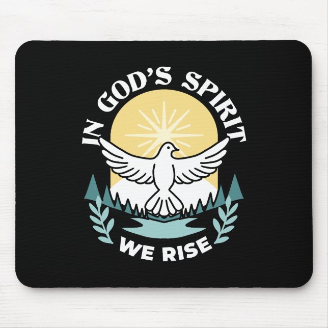 Spiritual Strength in God – Uplifting Christian Mouse Pad (Front)