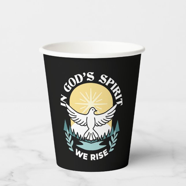 Spiritual Strength in God – Uplifting Christian Paper Cups (Front)