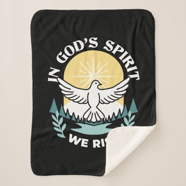 Spiritual Strength in God – Uplifting Christian Sherpa Blanket (Front)