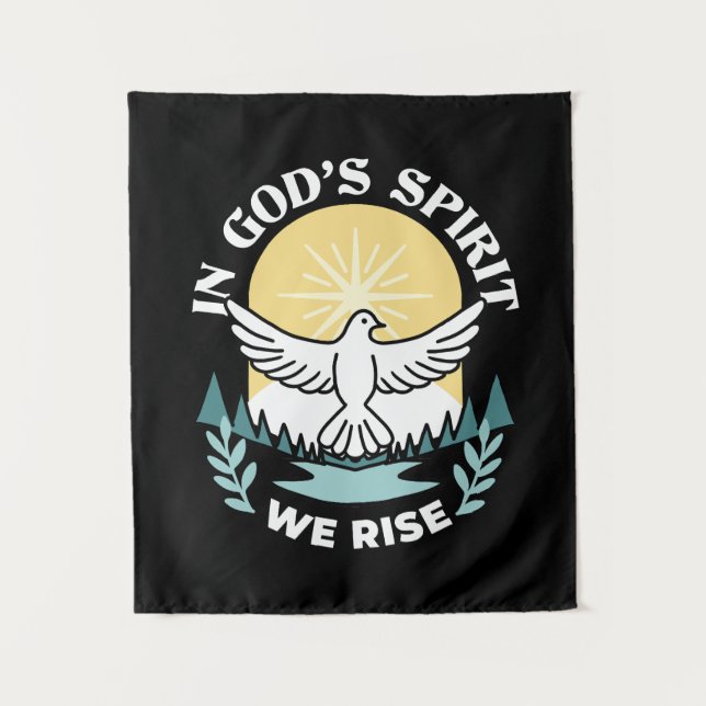 Spiritual Strength in God – Uplifting Christian Tapestry (Front)