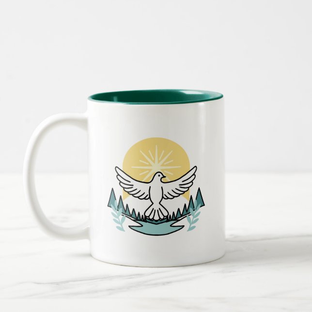 Spiritual Strength in God – Uplifting Christian Two-Tone Coffee Mug (Left)