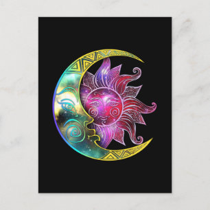 Spiritual Sun Moon Galaxy Postcard