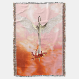 Spiritual Sword & Dragon Throw Blanket