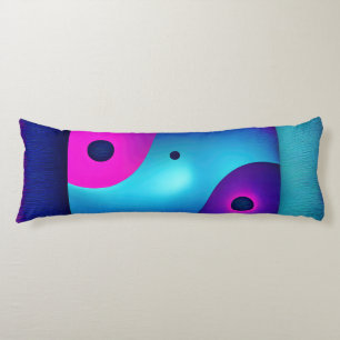 Spiritual Symmetry:  Bright Abstract Yin Yang Body Pillow
