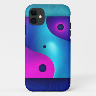 Spiritual Symmetry:  Bright Abstract Yin Yang iPhone 11 Case