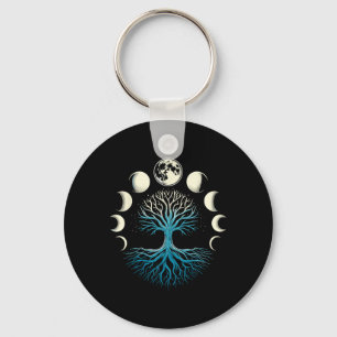 Spiritual Tree Moon Phases Yoga Keychain
