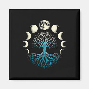 Spiritual Tree Moon Phases Yoga Magnet