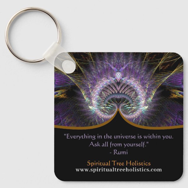 Spiritual Tree of Life Fractal Art Keychain (Front)