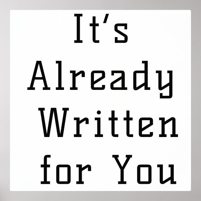 Spiritual Wall Art – It’s Already Written for You  (Front)