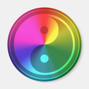 Spiritual Yin Yang - Rainbow Design Magnet