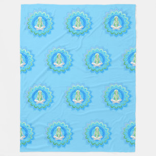 Spiritual Yoga Asana Meditation Mandala 4 Fleece Blanket