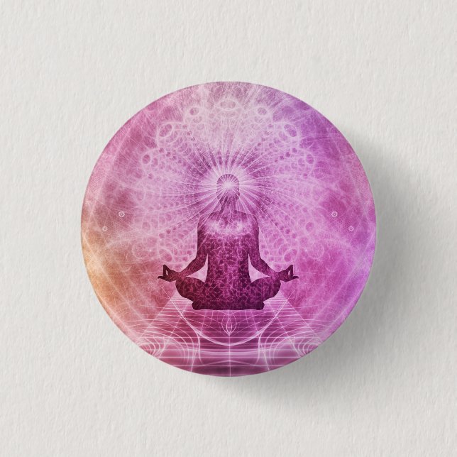 Spiritual Yoga Meditation Zen Colourful 1 Inch Round Button (Front)