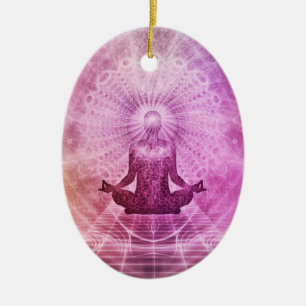 Spiritual Yoga Meditation Zen Colourful Ceramic Ornament