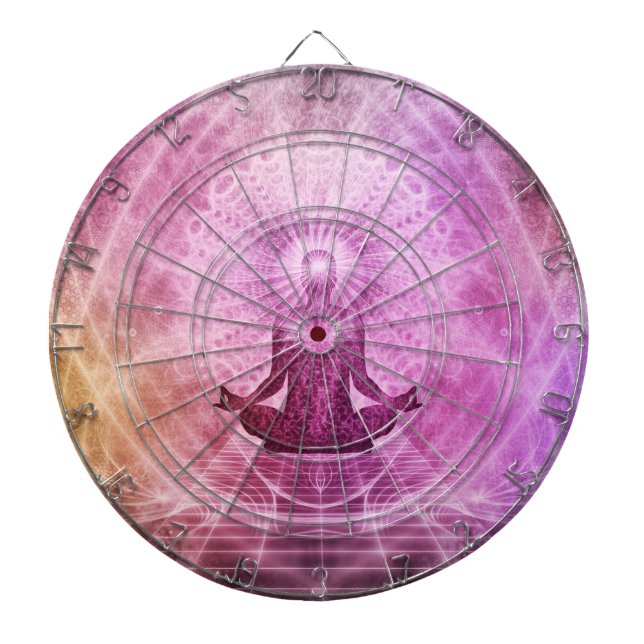 Spiritual Yoga Meditation Zen Colourful Dartboard (Front)