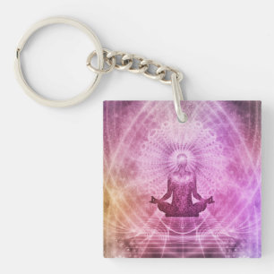 Spiritual Yoga Meditation Zen Colourful Keychain