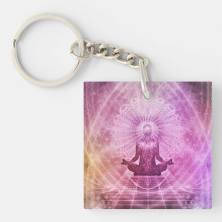Spiritual Yoga Meditation Zen Colourful Keychain