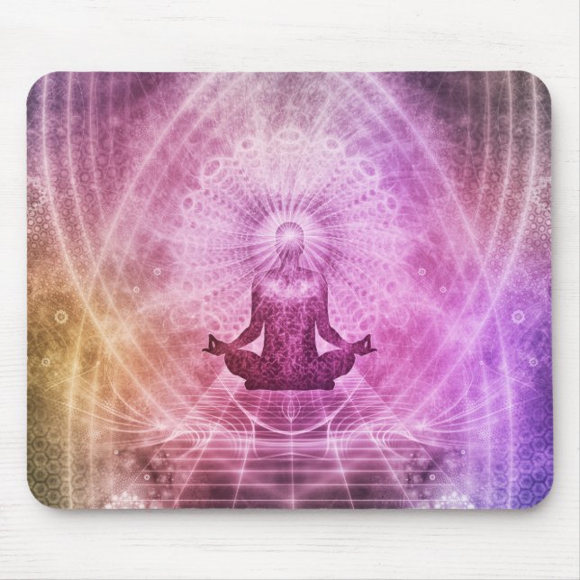 Spiritual Yoga Meditation Zen Colourful Mouse Pad (Front)