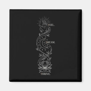Spiritual Yoga Quote Lotus Flower And Moon Art - M Magnet