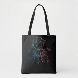 Spirituality Dreamcatcher Colourful Feathers Moon Tote Bag