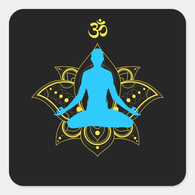Spirituality Symbol OM Meditation Chakra Zen Square Sticker (Front)