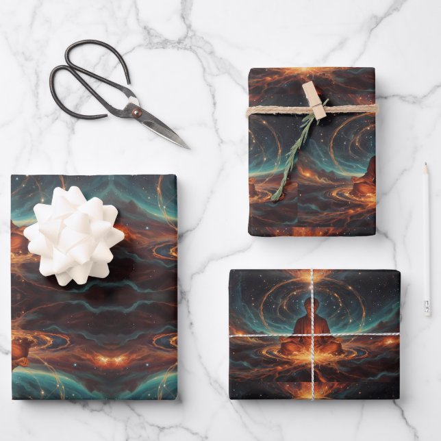 Spiritually Meditation Wrapping Paper Sheet (Front)