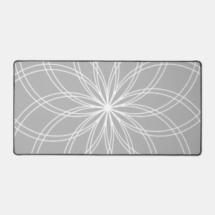 Spiro Mandala White Grey Desk Mat