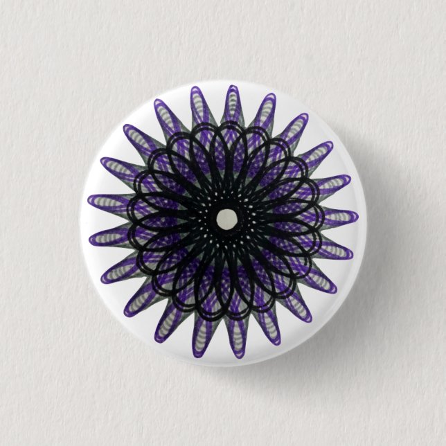 Spirograph Pride Pattern: Ace 2.0 1 Inch Round Button (Front)