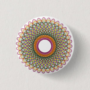 Spirograph Pride Pattern: Pan 1 Inch Round Button