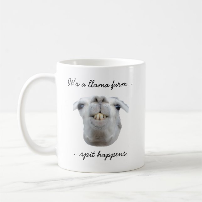 Spit Happens Coffee Mug (Left)