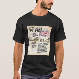 Spitfire Aircraft RAF WW2 Airplane Plane Da Vinci T-Shirt
