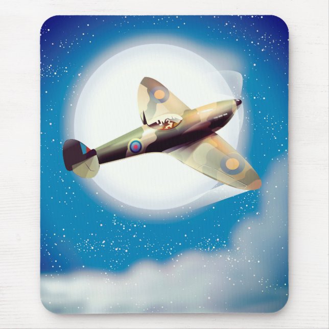 Spitfire aircraft travel poster print mouse pad (Front)