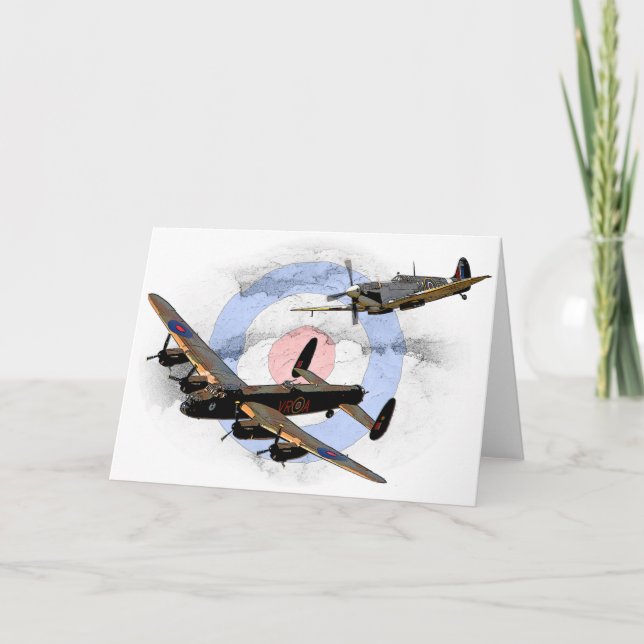 Spitfire and Lancaster Card (Front)