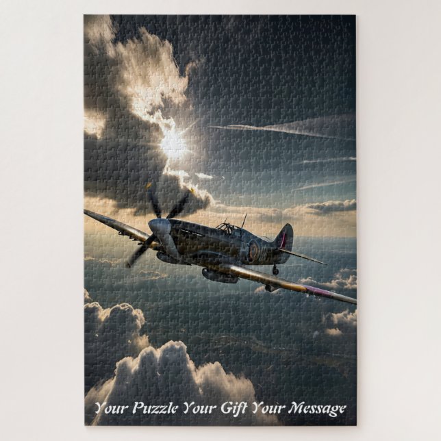 Spitfire at Dusk artists impression Jigsaw Puzzle (Vertical)