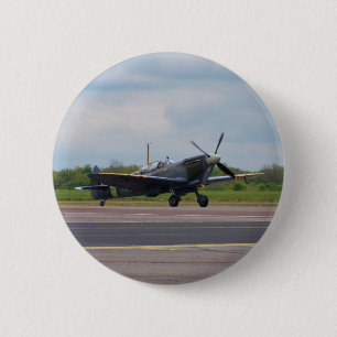 Spitfire On The Runway 2 Inch Round Button