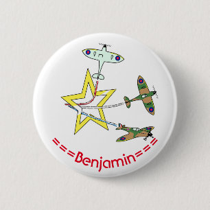 Spitfire Star 6 Cm Round Badge 2 Inch Round Button